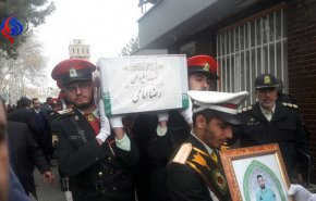 پیکر شهدای انتظامی حادثه خیابان پاسداران تشییع شد