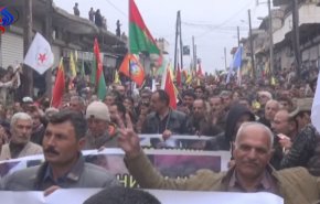 تظاهرات اهالی عفرین در مخالفت با اقدامات ترکیه + فیلم