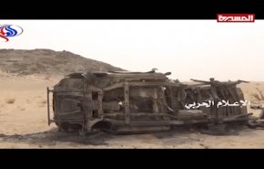 فيديو؛تدمير 4 آليات لمرتزقة العدوان السعودي بالجوف