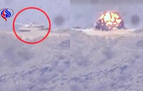 شاهد بالفيديو تدمير دبابة سعودية نوع 