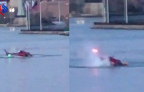 شاهد ماذا حدث لهذا الطيار بعد تحطم مروحيته وقفزه في المياه!