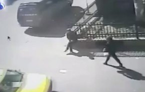 فيديو للحظة سقوط قذيفة من الغوطة الشرقية على حافلة بجرمانا 