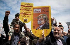 تظاهرات في طهران تنديدا بجرائم الكيان الصهيوني ونقل السفارة الاميركية الى القدس
