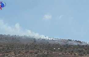 مستوطنون يشعلون النار في جبال بيت فوريك بنابلس

