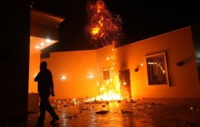 آتش‌سوزی در ساختمان سفارت آمریکا در لیبی