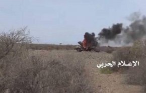 تدمير آلية محملة بالمرتزقة في شمال شرق اليمن