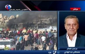 بالفيديو.. اصابة مراسل العالم بغزة أثناء تغطيته المسير البحري