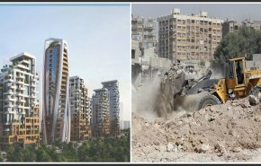 ناطحات سحاب في دمشق تطل على انقاض الحرب 