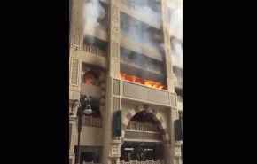 بالفيديو حريق ضخم في أبراج مكة