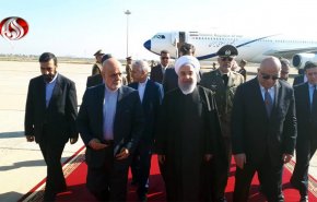 الرئيس روحاني يصل الى بغداد