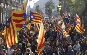 حامیان جدایی کاتالونیا در «بارسلونا» تظاهرات برپا کردند
