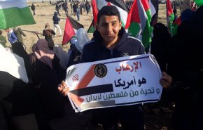 شاهد كيف دعم اهالي غزة الحرس الثوري ضد القرار الامريكي