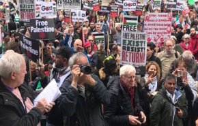 تظاهرات صدها انگلیسی در حمایت از فلسطین + فیلم و عکس