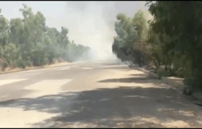 بالصور.. حريق يندلع قرب القنصلية الامريكية في اربيل