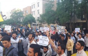 بالفيديو... وقفة احتجاجية في طهران نتيجة أحداث كشمير
