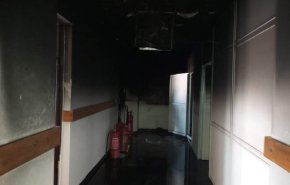 شاهد اخماد حريق داخل جامعة بغداد