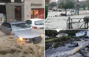 شاهد..الفيضانات تكتسح العاصمة الإسبانية مدريد 
