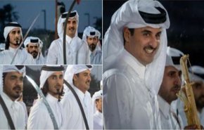شاهد رقصة أمير قطر لمناسبة اليوم الوطني للبلاد