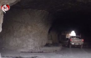 شاهد ..اكتشاف شبكة أنفاق كبيرة للمسلحين بريف حلب الشمالي 