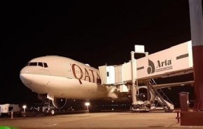 هواپیمای حامل کمک های قطر راهی تهران شد