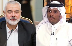 هنية يلتقي وزير الخارجية القطري فی الدوحة