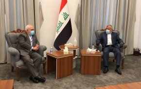شاهد: وزير الخارجية الايراني يلتقي العامري في بغداد