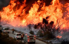 فیلم| آتش کالیفرنیا سرعت گرفت، خانه‌ها تخلیه شدند