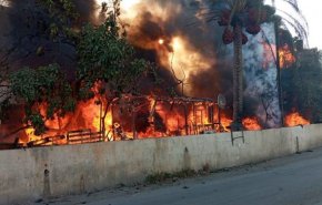 آتش‌سوزی گسترده در اردوگاه آوارگان سوری در لبنان