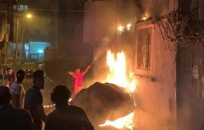 شاهد.. حريق هائل بسبب انفجار خزان مازوت في بيروت