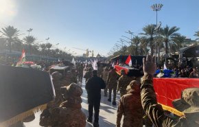 شاهد..مسيرة تشييع رمزية لقادة النصر وشهداء القائم في كربلاء