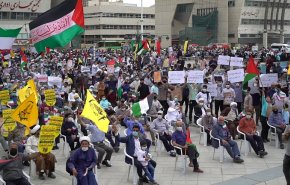 أهالي مدينة مشهد في مسيرة تضامنية مع المقاومة الفلسطينية  
