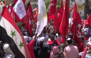 إحتفالات شعبية في دمشق بحضور فصائل المقاومة وقوى سياسية