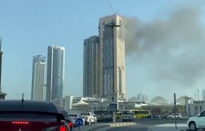  آتش‌سوزی در برجی در امارات + فیلم 