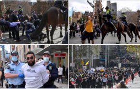 أستراليا.. مظاهرات حاشدة بسبب اجراءات الحجر(فيديو)