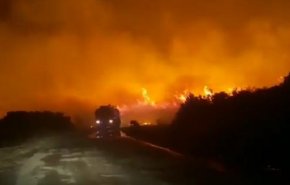 إخماد حريق التهم مساحات واسعة من اراضي ريف حماة في سوريا
