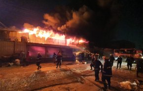 اخماد حريق بمخازن الوزيرية في بغداد