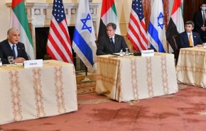نشست مشترک وزیران خارجه آمریکا،امارات و رژیم صهیونیستی در واشنگتن
