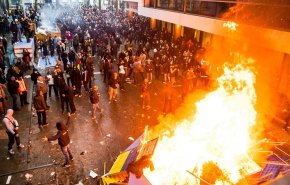 درگیری پلیس بلژیک با معترضان به تشدید محدودیت‌های کرونایی

