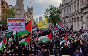 تظاهرات في لندن تضامنا مع الشعب الفلسطيني