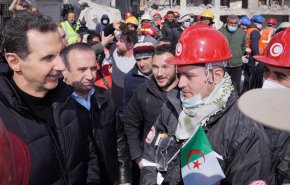شاهد.. الرئيس السوري في حلب ويلتقي طواقم انقاذ بينهم تونسيون