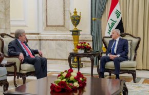 الرئيس العراقي يستقبل غوتيريش في قصر بغداد