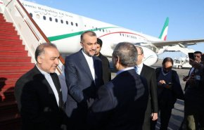 استقبال وزیر خارجه سوریه از امیرعبداللهیان در فرودگاه دمشق 