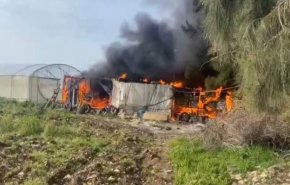 حريق في بلدة الخرايب جنوبي لبنان
