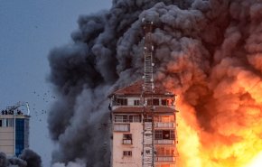 جنگنده های رژیم صهیونیستی برج 14 طبقه در غزه را منهدم کردند+ ویدیو