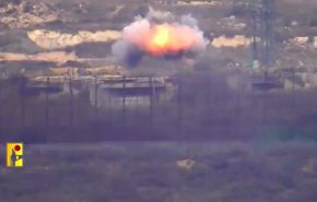 عملية استهداف المقاومة الاسلامية ‫لدبابة صهيونية بالصواريخ الموجهة