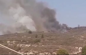 حمله به پایگاه نظامی رژیم اسراییل از لبنان و برخاستن آتش و دود+ ویدیو
