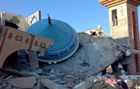 تدمیر مسجد النور المحمدي في غزة بقصف الإحتلال