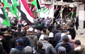 آلاف الفلسطينيين في سوريا يخرجون بمسيرات للمطالبة بوقف الحرب على غزة