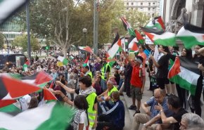 تظاهرات سراسری حامیان فلسطین در اسپانیا + فیلم
