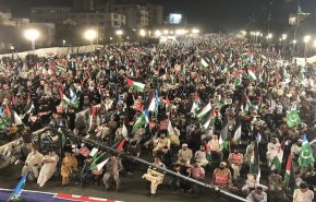 اجتماع بزرگ حامیان فلسطین در کراچی پاكستان + فیلم

